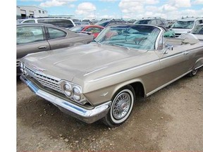 This 1962 Chevrolet Impala convertible, written off after last year's flood, was spotted at a Calgary auction last month.