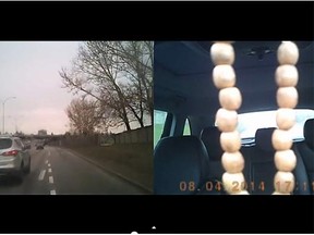 A YouTube video, which appears to be shot from a dash cam, is timestamped at just after 5 p.m. on April 8 and shows a black Ford Mustang Shelby weaving in and out of traffic between Flanders Avenue and Bow Trail.