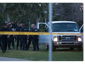 One man was killed and a police officer was injured in a shooting incident in south Edmonton on Sunday night.