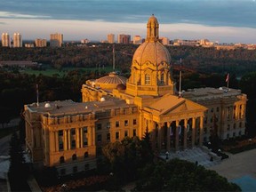 A view of the Alberta Legislature building.