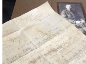 The note Canadian soldier Edward Iley penned to his daughter during the First World War is part of a collection being donated to the Military Museums.
