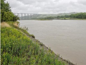 The Oldman River in Lethbridge, Alberta, was put under a flood watch Tuesday.