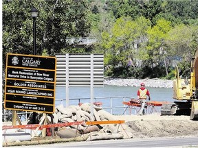 Riverbank remediation continues along Memorial Drive on Tuesday. Reader says workers are failing to secure the rip-rap.
