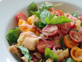 Panzanella is a rustic bread and tomato salad ideal for the summer, when tomatoes are at their finest.