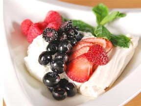 Pavlova with fruit: Pick and choose looks best at the grocery store, or browse a fruit stall at the farmers’ market for inspiration.