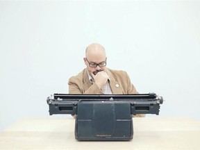 Epcor Centre artist in residence Derek Beaulieu’s office  features manual typewriters