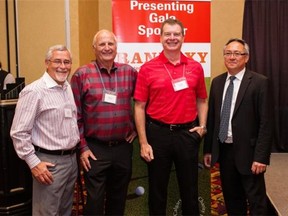 Terry Fretz, George Love, Paul Drake and interim CEO of Calgary Co-op, Ken Woo at the Calgary Co-op Charity Golf Gala held at the Deerfoot Inn and Casino in Calgary on June 3.