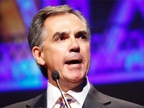 Jim Prentice, speaks at the Alberta PC Party Leader’s Dinner in Calgary on May 8.