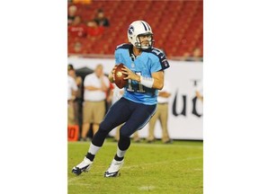 Quarterback Rusty Smith has NFL experience with the Tennessee Titans. He is now attempting to win the Stamps’ third-string quarterback job.