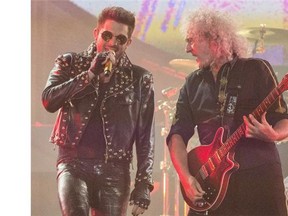 Queen and Adam Lambert perform live at the Scotiabank Saddledome on Thursday.