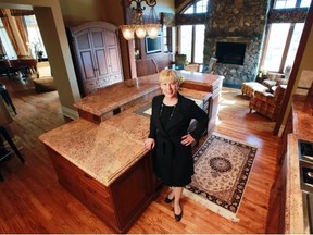 Realtor Rachelle Starnes, of Royal LePage Foothills, at a luxury home listing earlier this year.