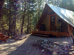 Our oTENTik at Redstreak campground at Kootenay National Park in B.C.