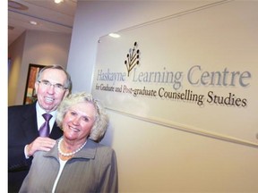 Richard and Lois Haskayne, seen here in a Calgary Herald file photo, have donated $1 million to the Rosebud Centre of the Arts.