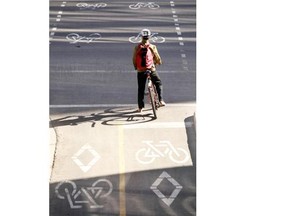 Roughly six in 10 Albertans polled say they support separated bike lanes.