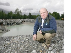 Bob Sandford at Canadian Pacific’s culvert across Cougar Creek in Canmore.