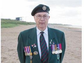CTV 
 Second World War veteran Jim Parks greeted competitors as they arrived at the Pit Stop on Juno Beach on The Amazing Race Canada.