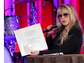 Singer-songwriter Stevie Nicks, recipient of the BMI Icon Award speaks onstage at the 62nd annual BMI Pop Awards at the Regent Beverly Wilshire Hotel on May 13, 2014 in Beverly Hills, California.  (Photo by Kevin Winter/Getty Images)