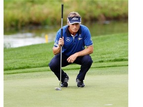 Lorraine Hjalte, Calgary Herald CALGARY, ; AUGUST 30, 2014  --  Bernhard Langer of Munich Germany, during  finished with a -8 on Round 2 on the 18th hole of the Champions Tour's Shaw Charity Classic on August 30, 2014 at the Canyon Meadows Golf and Country Club.  (Lorraine Hjalte/Calgary Herald) For Sports story by George Johnson . Trax # 00058388A