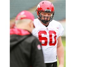 Stamps offensive lineman Shane Bergman is set to play left guard this week against the B.C. Lions in place for starter Brander Craighead.