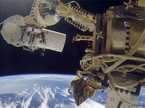 Canadian-made high- (upper left) and medium-resolution (lower right) commercial video cameras deliver beautiful – and valauble – images from the International Space Station.