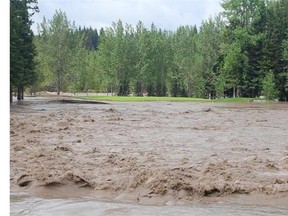The Redwood Meadows Golf Course was under water during flooding.