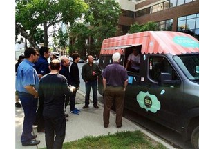 Uber's Ice Cream Day is seen in this July 18, 2014 photo in Calgary. 
  
 Image provided by Uber.