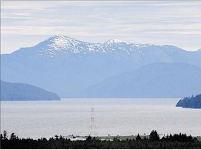 The view looking down the Douglas Channel from Kitimat, B.C. where the northern Gateway pipeline, if built, would bring oilsands bitumen from Alberta to be loaded on tankers and shipped around the world.