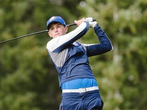 Banff's Jack Wood is tied for first after the opening round of the Alberta junior boys championship at Bearspaw CC.