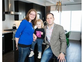 Zane and Madeline Hubbard join their daughter Eleanor at the SabalSmart show home in Mahogany.