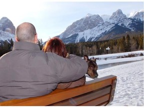 Anywhere you walk to in Canmore can provide breathtaking views.