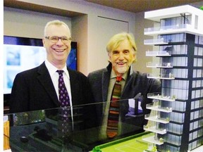 Architect Jeremy Sturgess, right, with Stanley Yasin, managing partner of The XII GP Inc., calls The XII “the jewel in the crown” of 26th Avenue S.W.