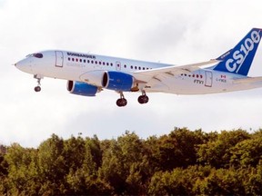 Bombardier’s C-Series 100 takes off on its maiden test flight on September 16, 2013 in Mirabel, Que.