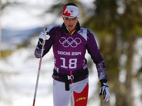 Brittany Webster skis during a training session at the Sochi Olympics. The Canmore native finished as the top Canadian in two of four distance races,