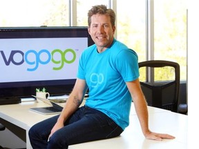 Vogogo's CEO Geoff Gordon poses in his office in Calgary on Monday.
