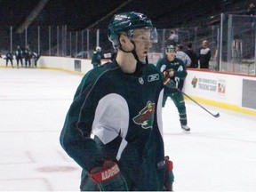 Calgary Hitmen forward Chase Lang skates in Minnesota Wild training camp. The NHL club’s sixth-round pick in the 2014 NHL Entry Draft plans to build momentum from the experience when he comes back to Calgary.