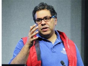 Calgary Mayor Naheed Nenshi talks about how the city is dealing with ongoing power outage in the core and the impact on citizens on Oct. 13, 2014.