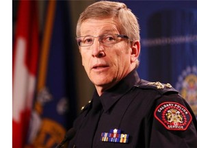 Calgary police Chief Rick Hanson reassures Calgarians of their safety after the Ottawa shooting during a press conference on Wednesday.