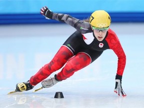 Canadian short-track speedskater Valerie Maltais, seen competing at the Sochi Olympics, is racing in Calgary this weekend at the Fall Short Track ISU World Cup selection race.