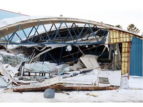 The collapsed Arena in Sylvan Lake as it looked in January — residents won $100,000 in arena upgrades through the annual Kraft Hockeyville competition.