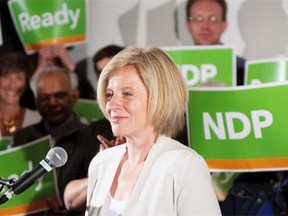 Edmonton Strathcona MLA Rachel Notley announces her bid for Alberta’s NDP leadership on June 16, 2014.