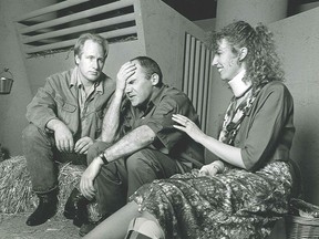 Brian Jensen, David LeReaney and Barbara Gates-Wilson in 2000 production of The Secret Life of the African Elephant