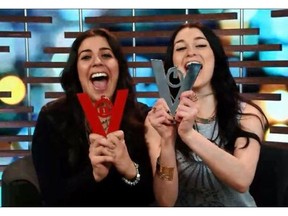 Sabrina and Rachelle celebrate being saved from eviction by the power of Veto on last season's Big Brother Canada.