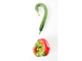 Funny-looking zucchini and peppers are “Misfits” in the produce world, but RedHat Cooperative is hoping they will get some love too in a new campaign highlighting misshapen veggies and food waste. Photo by Ted Rhodes, Calgary Herald.