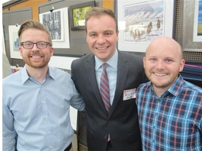 Global’s Reid Feist, centre, with Richard Einarson, left, and Mike Morrison were happy to help.