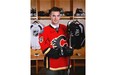 Hunter Smith, the 54th overall pick of the Calgary Flames, poses for a portrait during the 2014 NHL Entry Draft at Wells Fargo Center in June in Philadelphia.