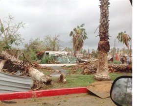 Hurricane Odile ripped out palm trees and levelled buildings in Mexico´s San Jose del Cabo.