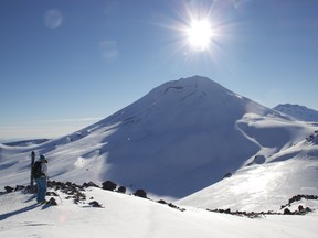 Exploring South American snow.  Corralco ski resort, Chile, South America