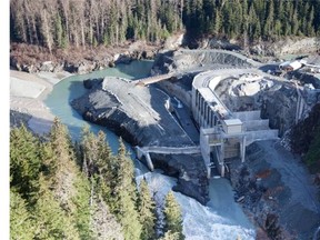 The intake for the AltaGas Ltd. Forrest Kerr hydroelectric project in B.C. during construction in 2013.