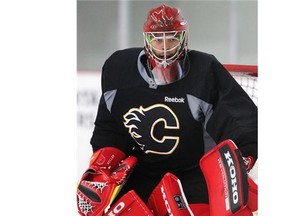 Jonas Hiller will compete with Karri Ramo for the Flames’ starting netminding job this season.