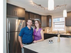 Michael Partin and Cindy Bain bought a new townhome at Arrive at Redstone with 1,590 square feet, a single-car garage and a full driveway.